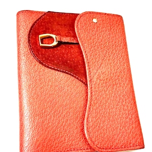 Seltene und authentische GUCCI Red Leather und Suede Saddle Wallet - sehr guter Zustand
