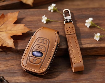 Leder-Schlüsselabdeckung für Subaru Outback Forester Crosstrek WRX Legancy BRZ, 3/4-Tasten-Smart-Key-Fob-Fall, Leder-Autoschlüsselhalter