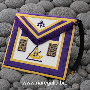 Masonic PHP PIM York Rite Reversible Double Sided 100% Lambskin Apron Hand Embroidered
