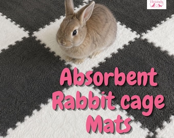 Rabbit Play Mat Soft Interlocking Cage Flooring Washable Bunny Pen liner Guinea Pig and Small Pet Floor Tiles Washable Foam Floor Mats