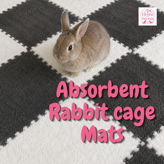 Rabbit Play Mat Soft Interlocking Cage Flooring Washable Bunny Pen liner Guinea Pig and Small Pet Floor Tiles Washable Foam Floor Mats