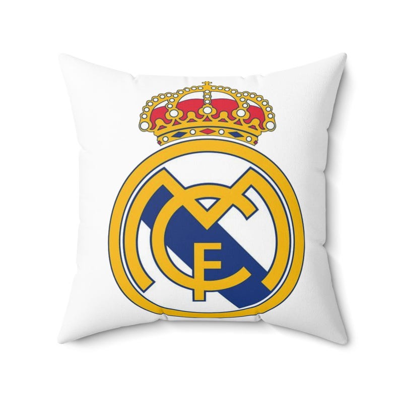 Real Madrid Wappen-Kissen | Quadratischer Polyester-Kissenbezug, Kissen mit Fußballvereinslogo Bild 4