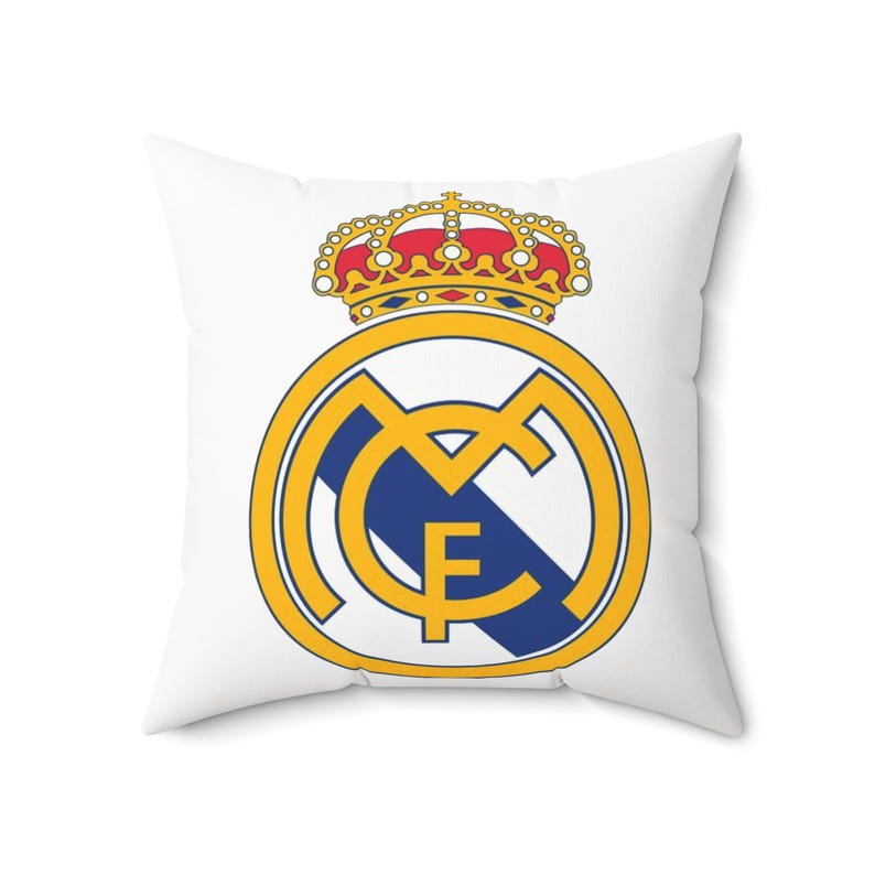 Real Madrid Wappen-Kissen | Quadratischer Polyester-Kissenbezug, Kissen mit Fußballvereinslogo Bild 5