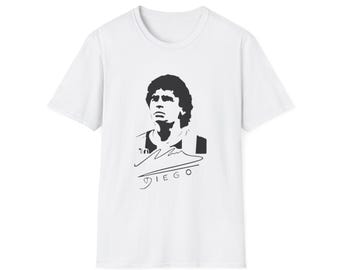 Diego Armando Maradona D10S T-Shirt | Unisex Vintage Football T-Shirt | Gift for Napoli and Argentina Fans | El Pibe de Oro | Iconic Shirt