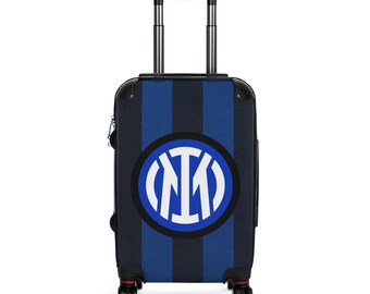 inter club Blue Striped Circle Monogram Suitcase