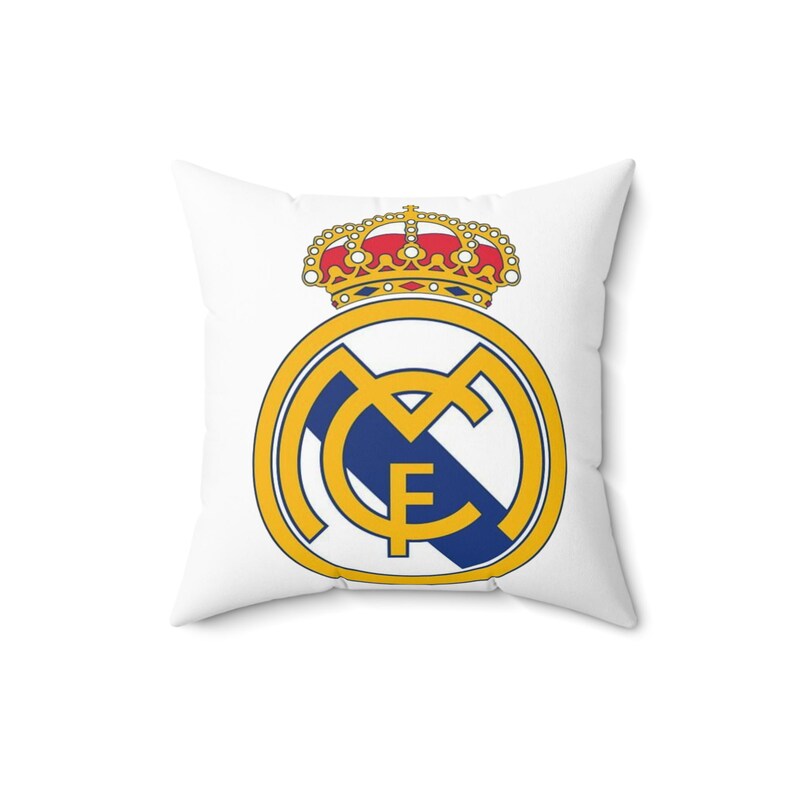 Real Madrid Wappen-Kissen | Quadratischer Polyester-Kissenbezug, Kissen mit Fußballvereinslogo Bild 2
