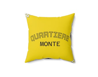 Neighborhood Monte Crest Shield pillow | Yellow crest throw pillow