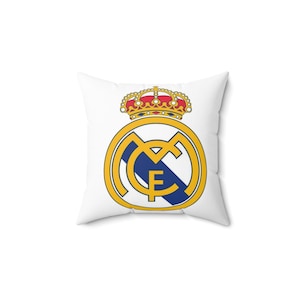 Real Madrid Wappen-Kissen | Quadratischer Polyester-Kissenbezug, Kissen mit Fußballvereinslogo Bild 1