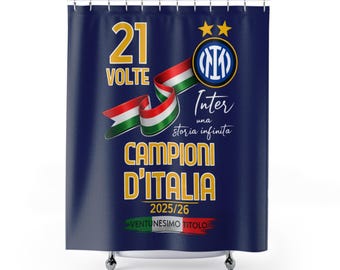 Italian Champions 2025/26 Shower Curtain | 21-Time Inter Scudetto Winner Design