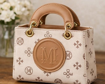 Mini Monogram Beige PU Leather Handbag