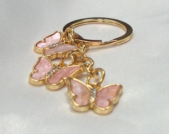 Pink Butterfly Keychain (Gold-Tone) | Trendy Treasures