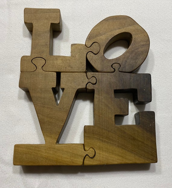 Baars Zeggen rijk Liefde puzzel gemaakt van hout Liefde is alles wat je nodig - Etsy België