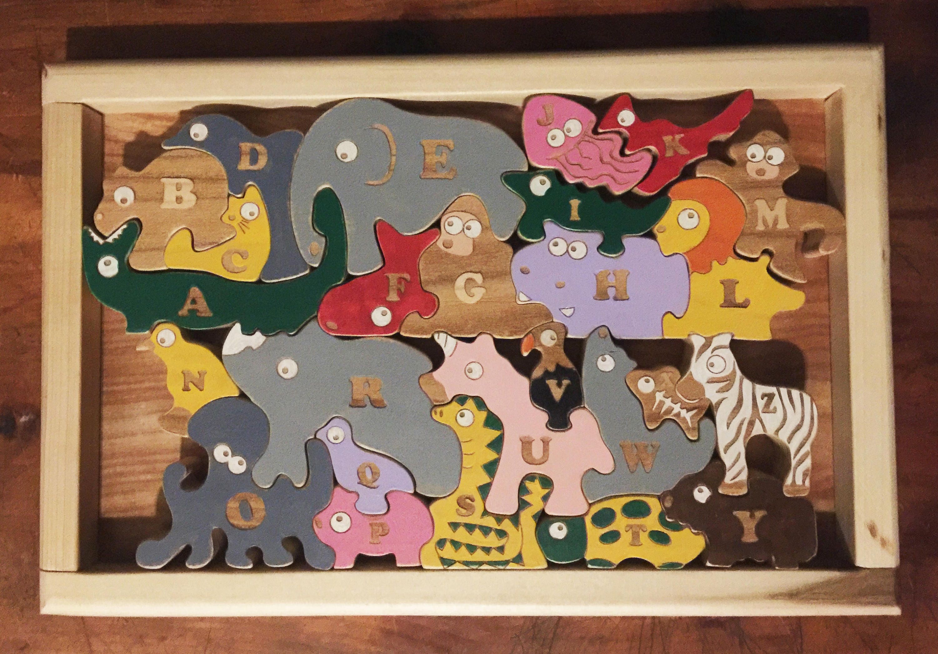 Animal Alphabet Puzzle - Etsy Nederland