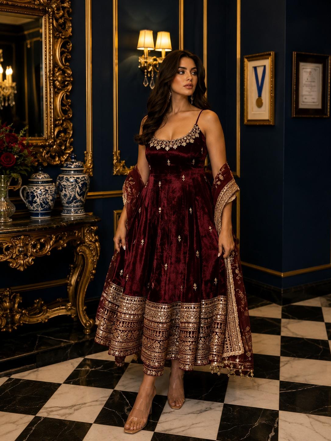 plus size chiffon capelet sheath dress Ever-Pretty Cape Sleeve With Sleev Featuring securely set rhinestones Priyanka Rao | This RS-06.21.24AM Length:56 Inch