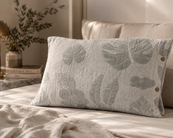 Funda de almohada de muselina de 20 x 28 pulgadas, tamaño estándar extra grande, de algodón gasa, para cama o dormitorio.