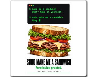 Sudo Make Me a Sandwich Magnet | Funny Linux Gift | Developer Humor | Permission Granted
