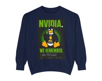 NVIDIA We Remember Linux Tux Sweatshirt | Funny Linux Gift | Developer Humor Crewneck