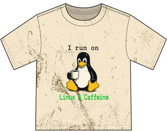 Jag kör på Linux och koffein T-shirt | Ungdomströja
