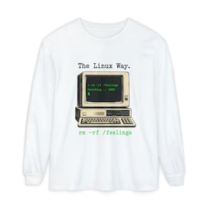 rm -rf /feelings långärmad tröja | Linux-sättet | Rolig Linux-present | Utvecklarhumor