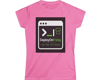 DeployOnFriday terminalkod-t-shirt | Dam-T-shirt, Dev Humor