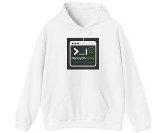 DeployOnFriday terminalkod grafik Hoodie | DevOps programmerare tröja