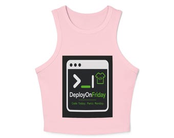 DeployOnFriday Kommandoradslogotyp Racer Linne | Dev Ops Programmerare T-shirt