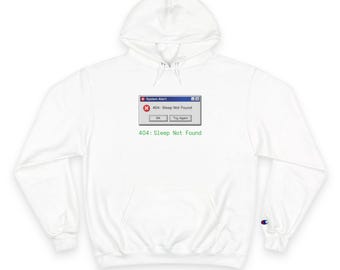 404 Sleep Not Found hoodie | Retro Error Window graphic
