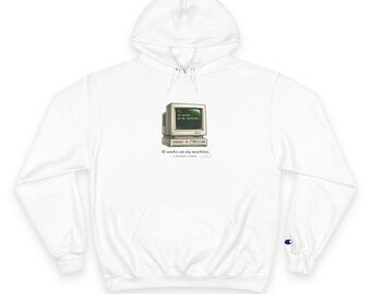 Vintage datorgrafik Champion-tröja | Retroskärm, "Det fungerar på min dator"