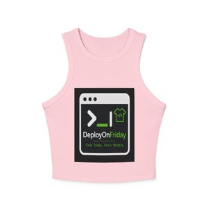 DeployOnFriday Command Line Logo Racer Tank Top | Dev Ops Programmer Tee
