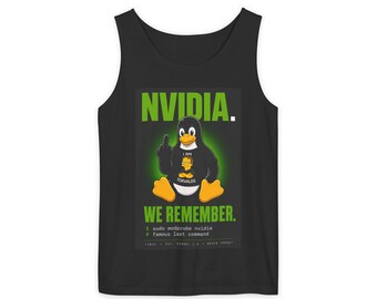 NVIDIA We Remember Linux Tux Tank Top | Funny Linux Gift | Developer Humor Shirt