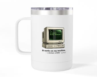 Retro datorillustrationsmugg | Vintage PC-kaffeglas, 437 ml
