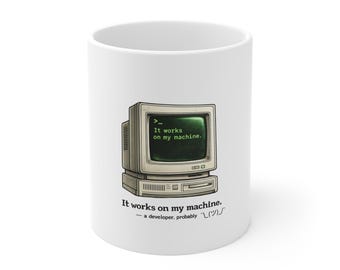 Retro datormugg "Det fungerar på min maskin" | Programmerarehumor