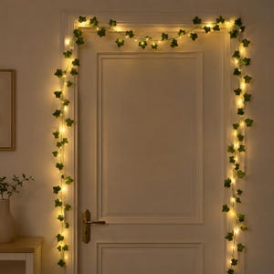 Ivy leaf String Lights For Hanging | Leaf Garland Lights | Wedding Bedroom Wall Hanging | Home Decor