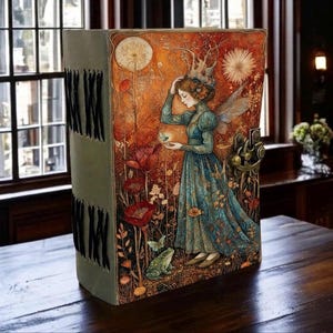 400 Pages Vintage Fairy Grimoire Journal - Large Deckled Edge Shadow Work Book Journal with Antique Latch - Enchanted Fairycore Gift
