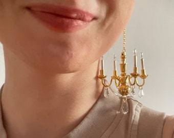 chandelier statement earrings in gold (non-lighting)