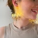 GOLD light up earrings, chandelier statement ear wrap / brass ear cuff + swarovski crystals / edie sedgwick, rococo, studio 54, nye 