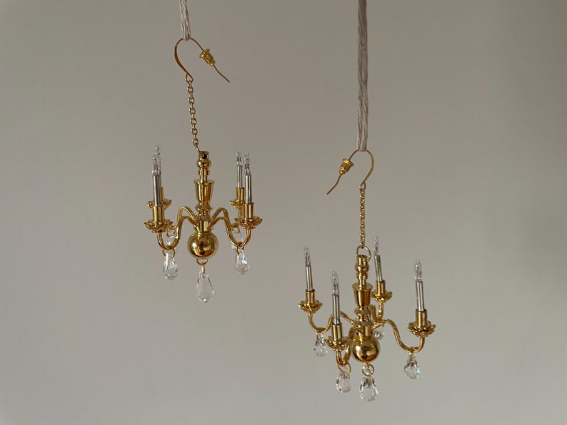 chandelier statement earrings in gold non-lighting image 3