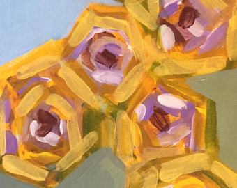 black eyed susans. original painting flowers abstract expressionist