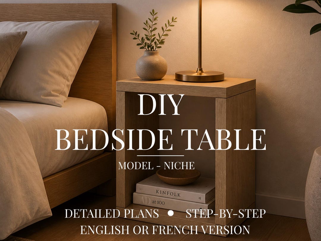 DIY Nightstand Plans – Modern Wooden Bedside Table – Woodworking PDF ...