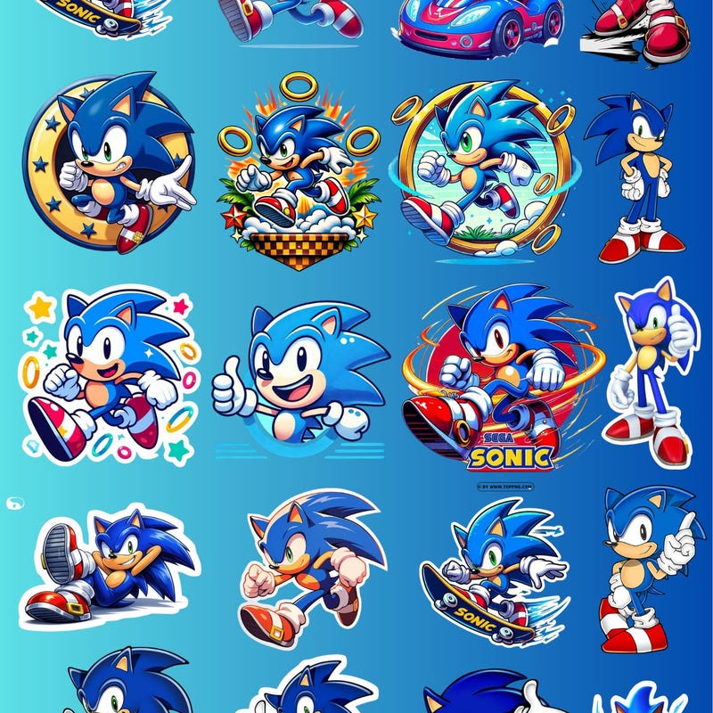 Sticker Set Sonic - Etsy