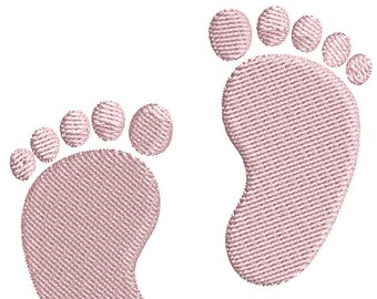 Baby Feet Infant Feet Embroidery Design in 2 Sizes - Instant Download - Digital Machine Embroidery Design