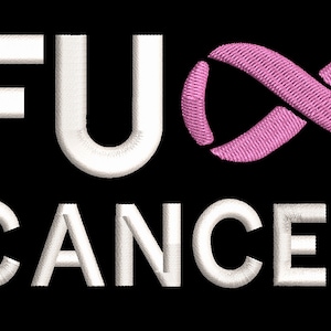 FU Cancer Awareness Ribbon Embroidery Design in 4 Sizes