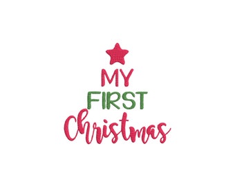 My First 1st Christmas Infant Embroidery Design - 3 Sizes - Instant Download - Digital Machine Embroidery Design