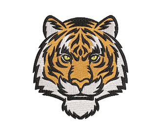 Broderidesign med tigerhuvud - Maskinbroderi (direkt nedladdning)