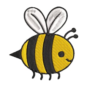 Bumble Bee Dave Machine Embroidery Design in 2 Sizes - Instant Download