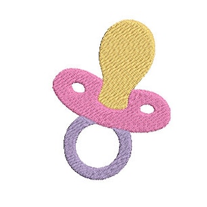 Baby Pacifier Embroidery Design in 2 Sizes - Instant Download - Digital Machine Embroidery Design