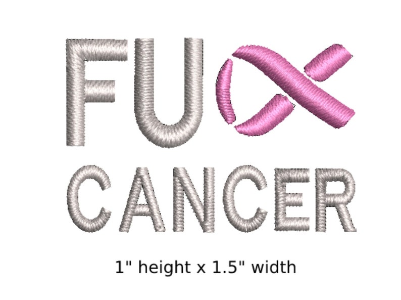 Fu Cancer Sign FU Cancer Awareness Ribbon Embroidery Design in 4 Sizes - Etsy