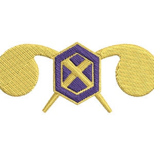 US Army Chemical Corps Insignia Embroidery Design in 3 Sizes - Instant Download