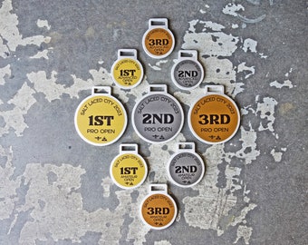 Custom Metal Award Medals - Gold Silver Bronze - Set of 3 Medallions - Personalize & Customize to Any Size or Shape - 0.25" Aluminum Blanks