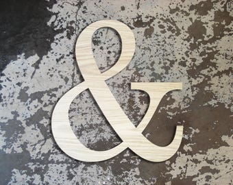 GIANT Wooden Ampersand Letter XL - Modern Home Decor - 18" Tall - Custom Wedding Cutouts - Wedding Photo Prop